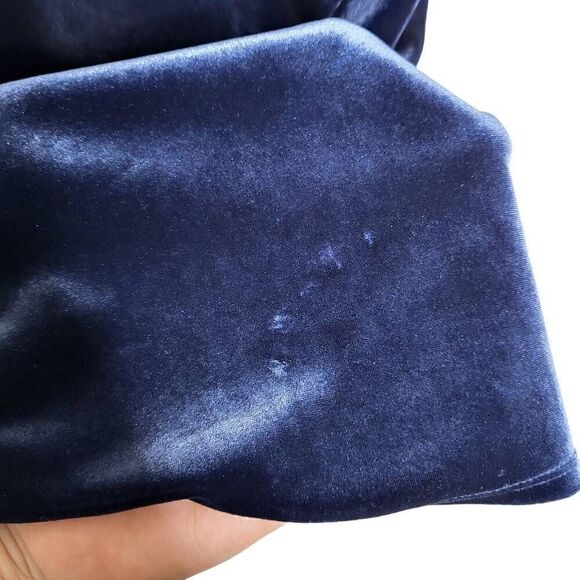 Laundry by Shelli Segal Blue Velvet Side Ruched Dress Size 4 - Picture 11 of 11